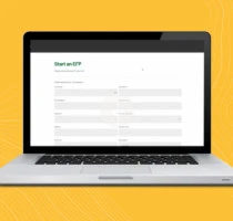 Laptop showing registration on the screen
