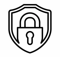 Icon of shield with a lock inside